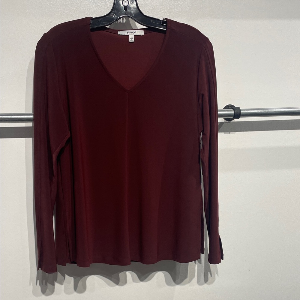 Sympli Deep burgundy Long Sleeve Top